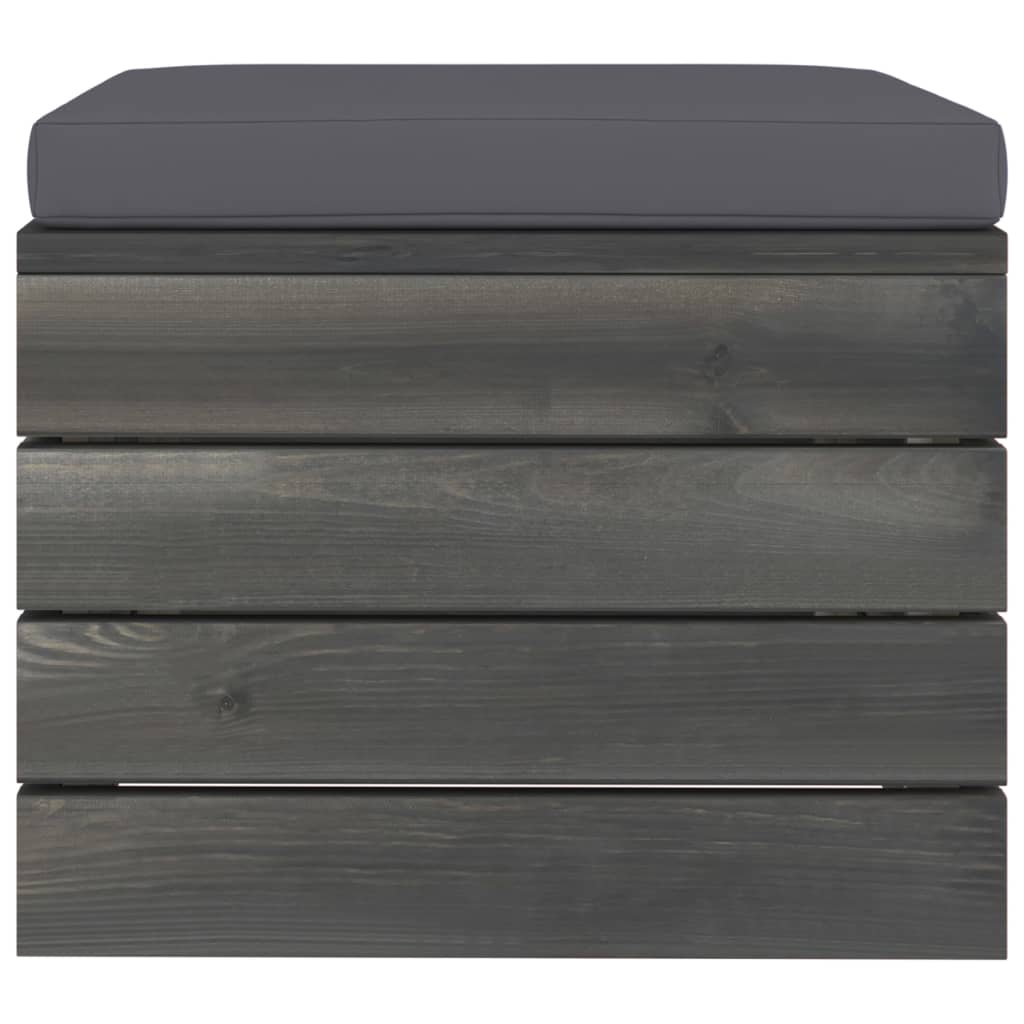 Ensemble de salon 9 pièces palette en bois de pin massif gris foncé