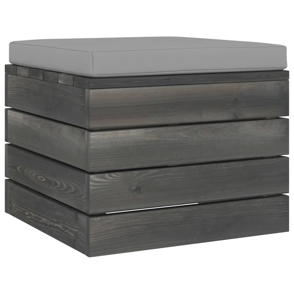 Ensemble de salon 10 pièces palette en bois de pin massif gris foncé