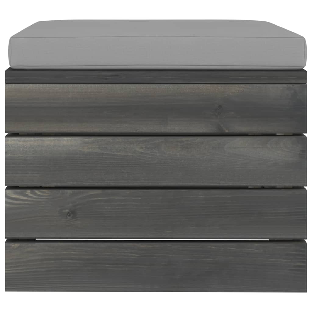 Ensemble de salon 10 pièces palette en bois de pin massif gris foncé