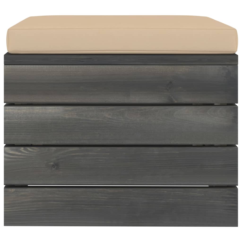 Ensemble de salon 10 pièces palette en bois de pin massif gris foncé