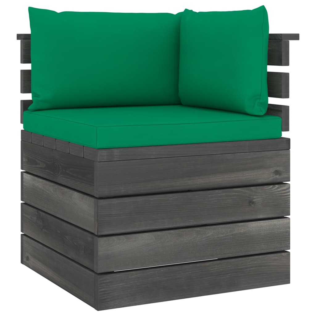 10-delige Loungeset pallet massief grenenhout donkergrijs