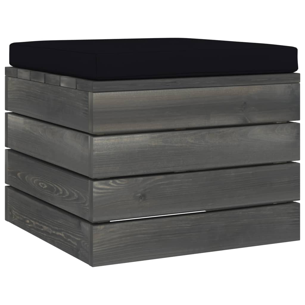 Ensemble de salon 10 pièces palette en bois de pin massif gris foncé