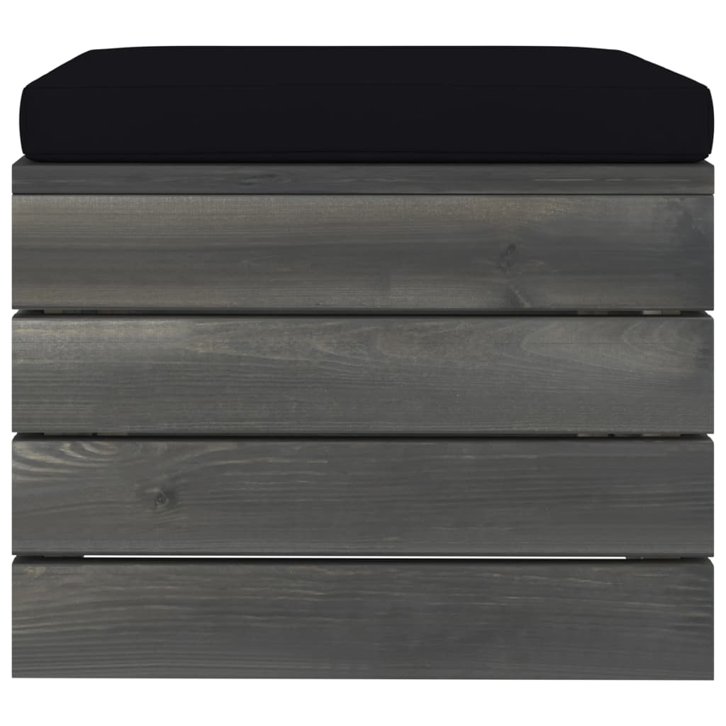 Ensemble de salon 10 pièces palette en bois de pin massif gris foncé