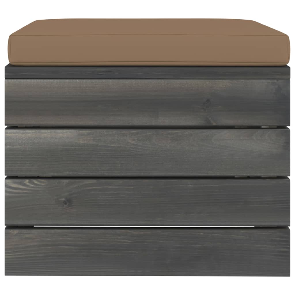 Ensemble de salon 10 pièces palette en bois de pin massif gris foncé