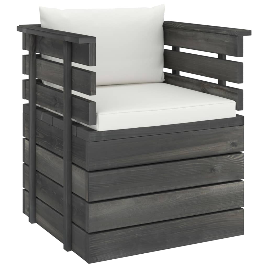 12-delige Loungeset pallet met kussens massief grenenhout