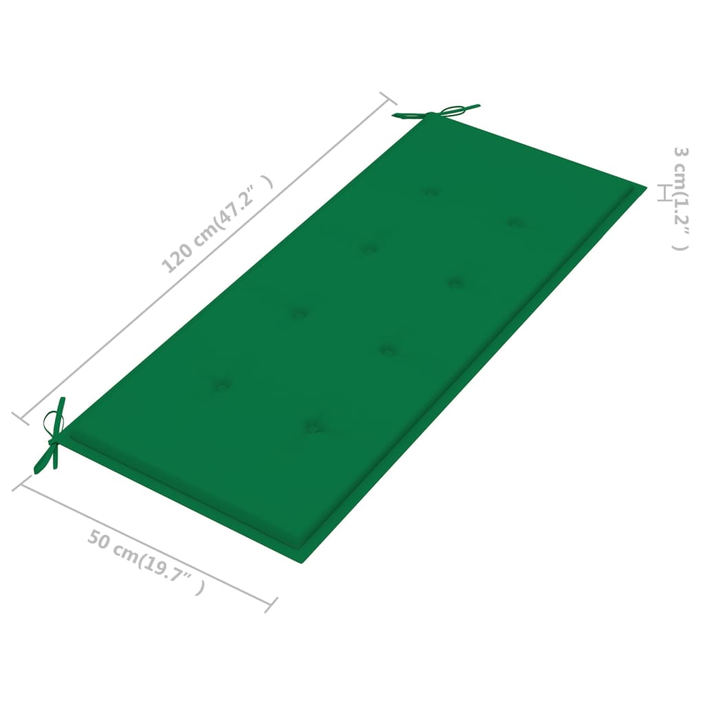 Bankje Batavia met kussen 150 cm massief teakhout