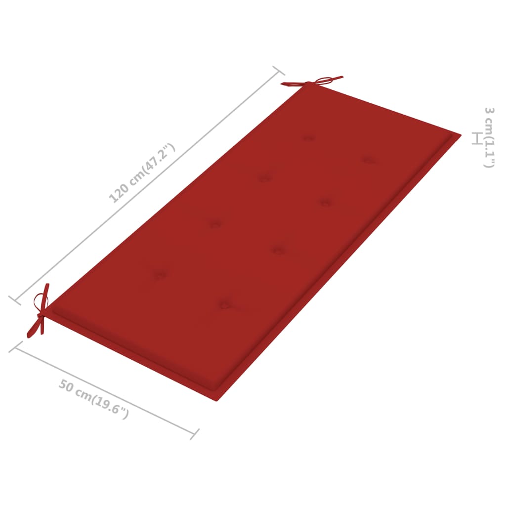 Bankje Batavia met kussen 150 cm massief teakhout