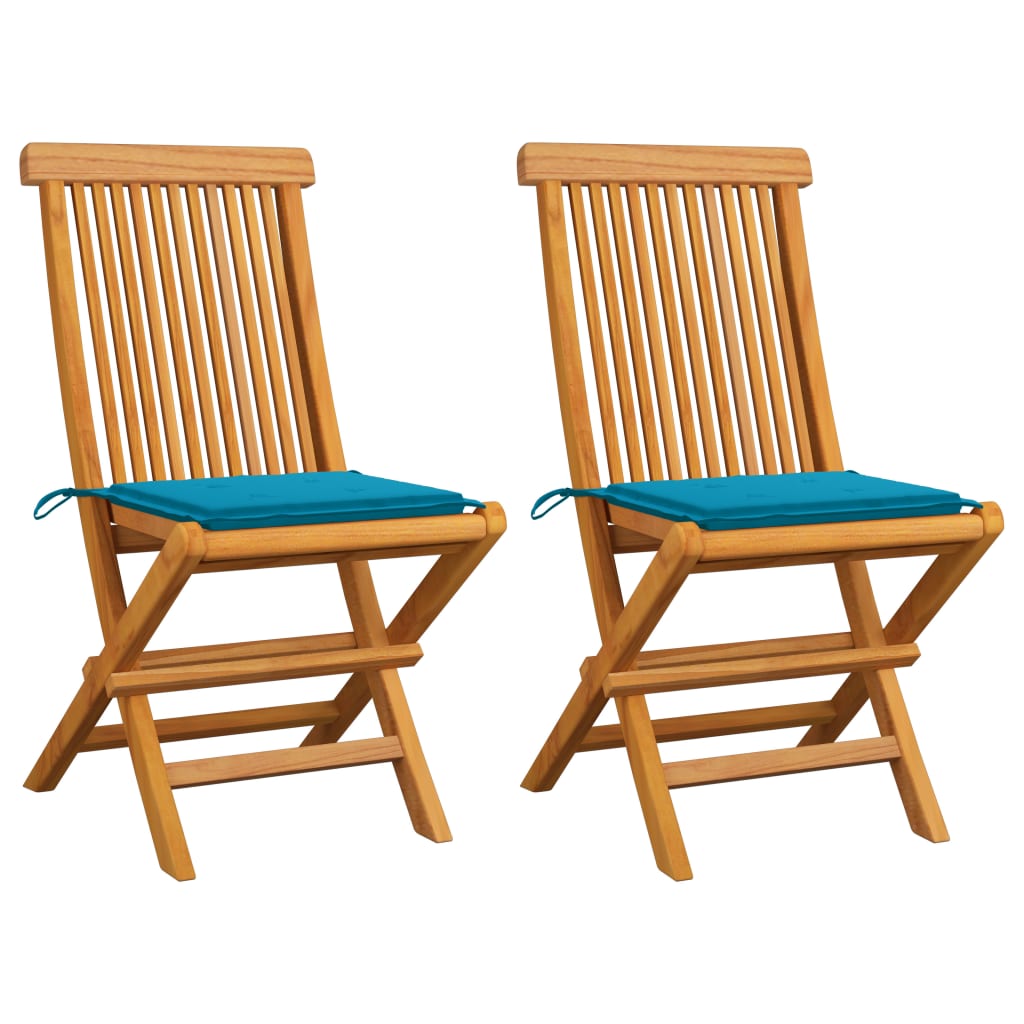 Chaises de jardin 8 pcs avec coussins couleur anthracite en bois de teck massif