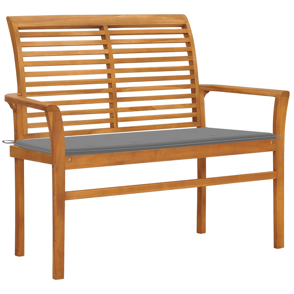 Banc de jardin avec coussin 112 cm en teck massif