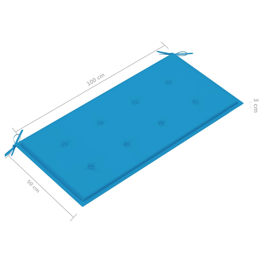 Tuinbank met antracietkleurig kussen 112 cm massief teakhout