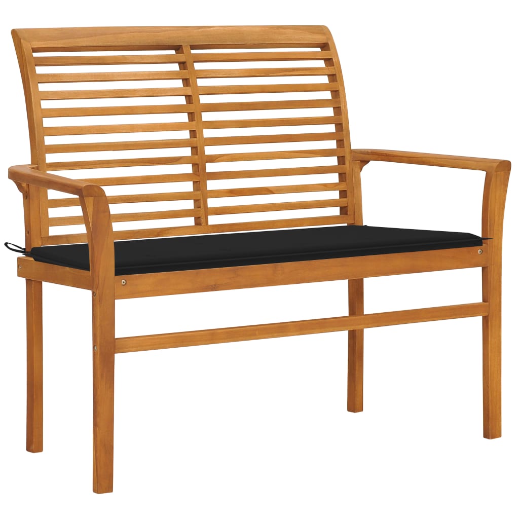 Banc de jardin avec coussin 112 cm en teck massif