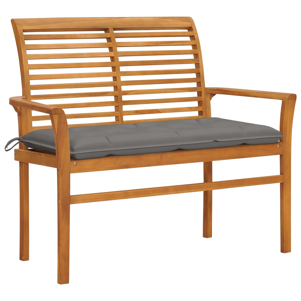 Banc de jardin avec coussin 112 cm en teck massif