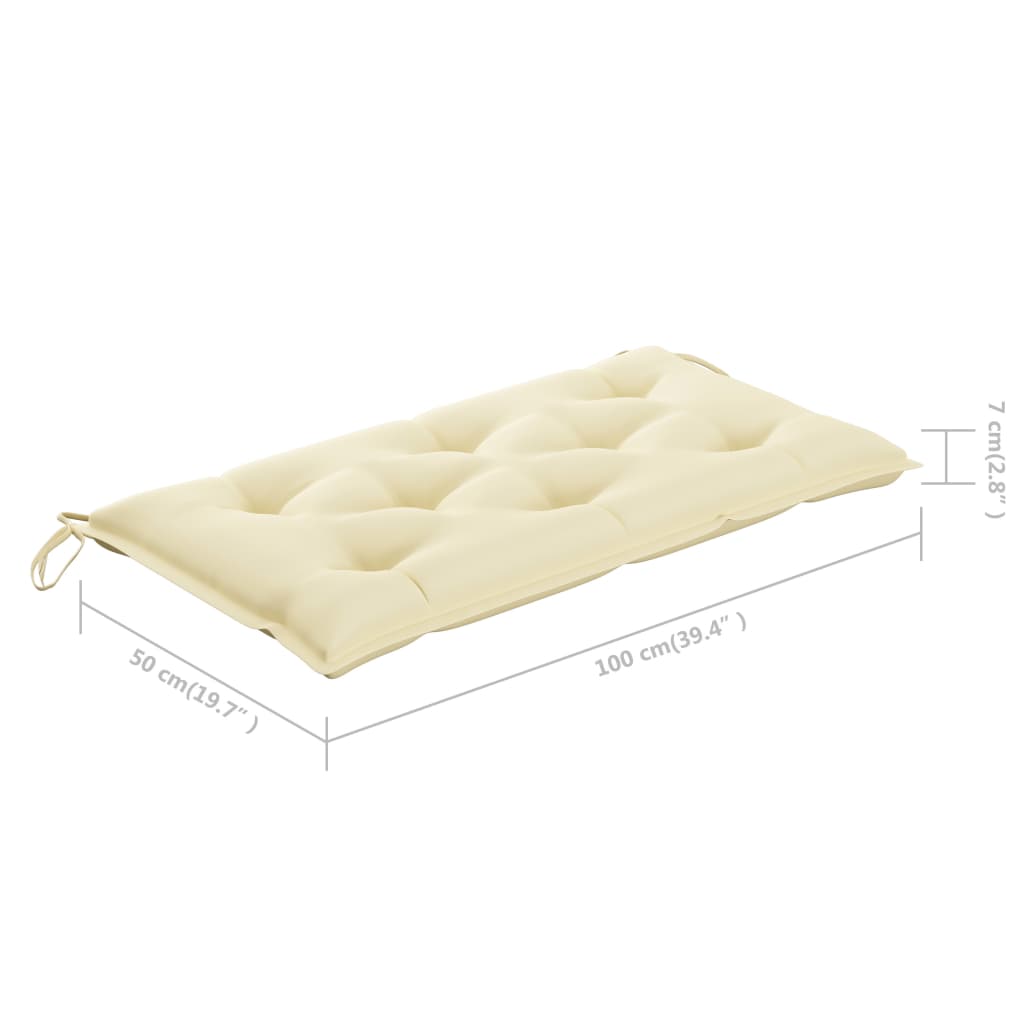 Banc de jardin avec coussin 112 cm en teck massif