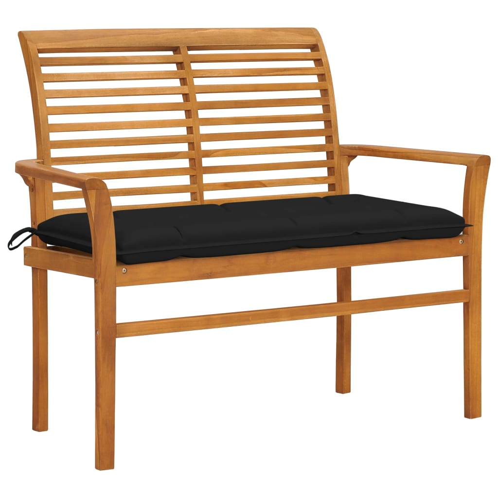 Banc de jardin avec coussin 112 cm en teck massif