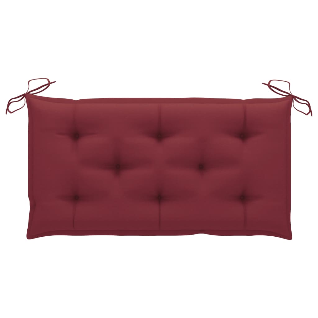 Banc de jardin avec coussin 112 cm en teck massif