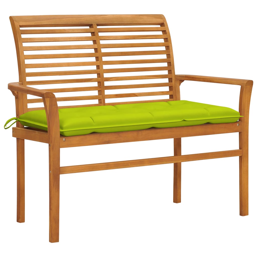 Banc de jardin avec coussin 112 cm en teck massif