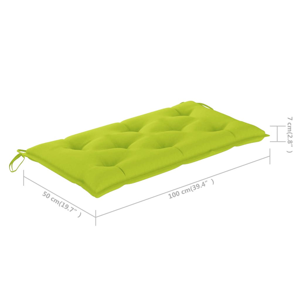 Banc de jardin avec coussin 112 cm en teck massif