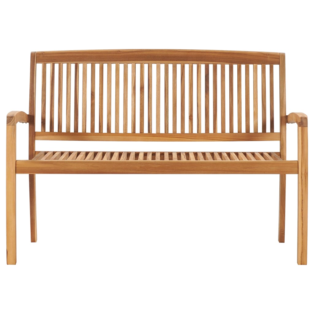 Banc de jardin empilable avec coussin 159 cm en teck massif