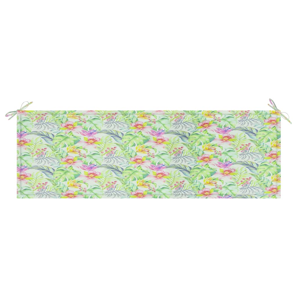 Banc de jardin empilable avec coussin 128,5 cm teck massif