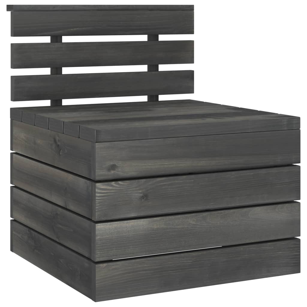 3-delige Loungeset pallet massief grenenhout donkergrijs