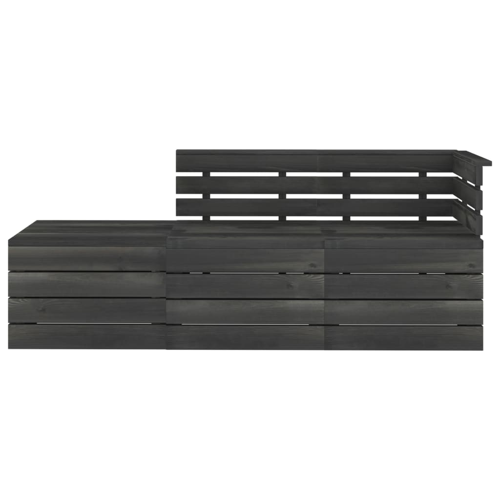 3-delige Loungeset met kussens pallet massief grenenhout