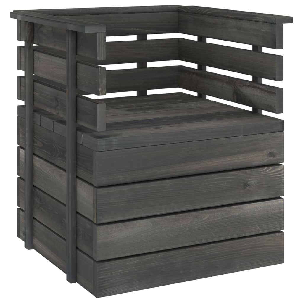 5-delige Loungeset met kussens pallet massief grenenhout