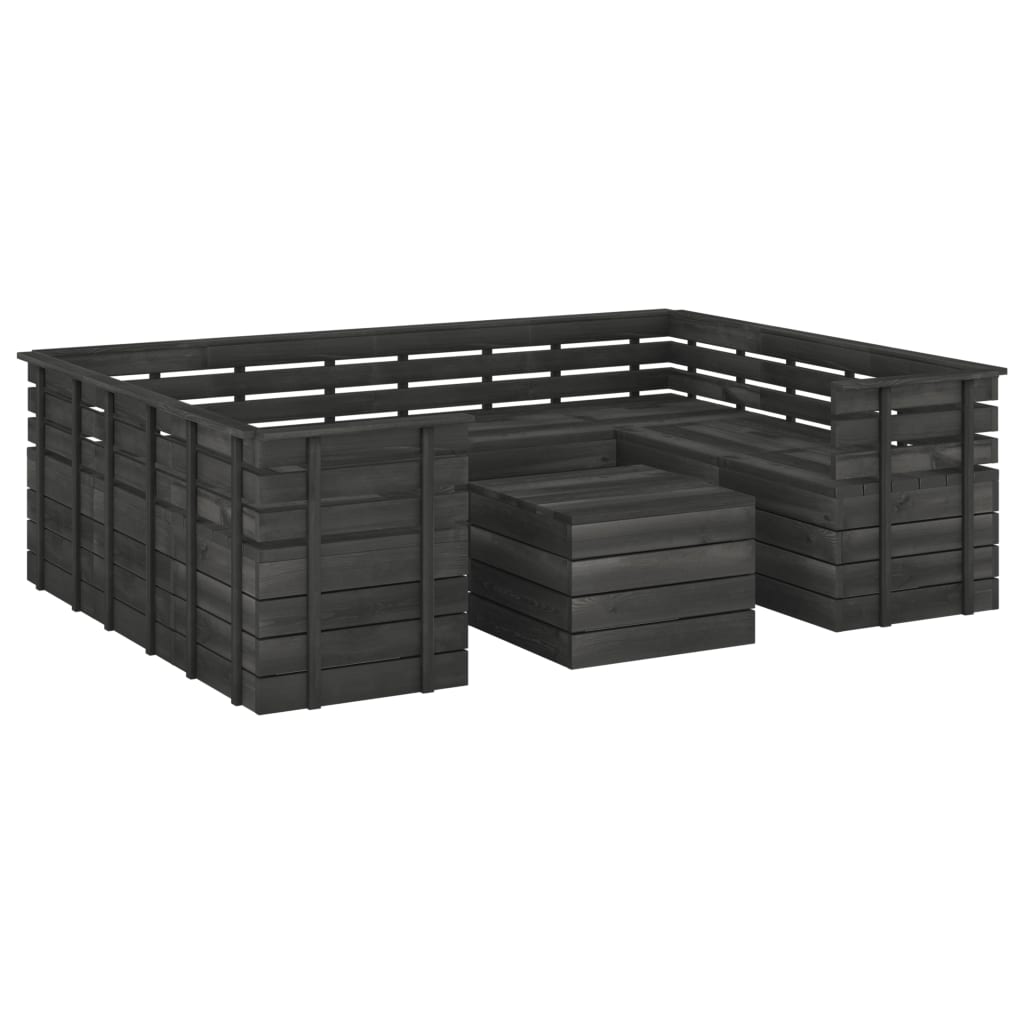 9-delige Loungeset met kussens pallet massief grenenhout