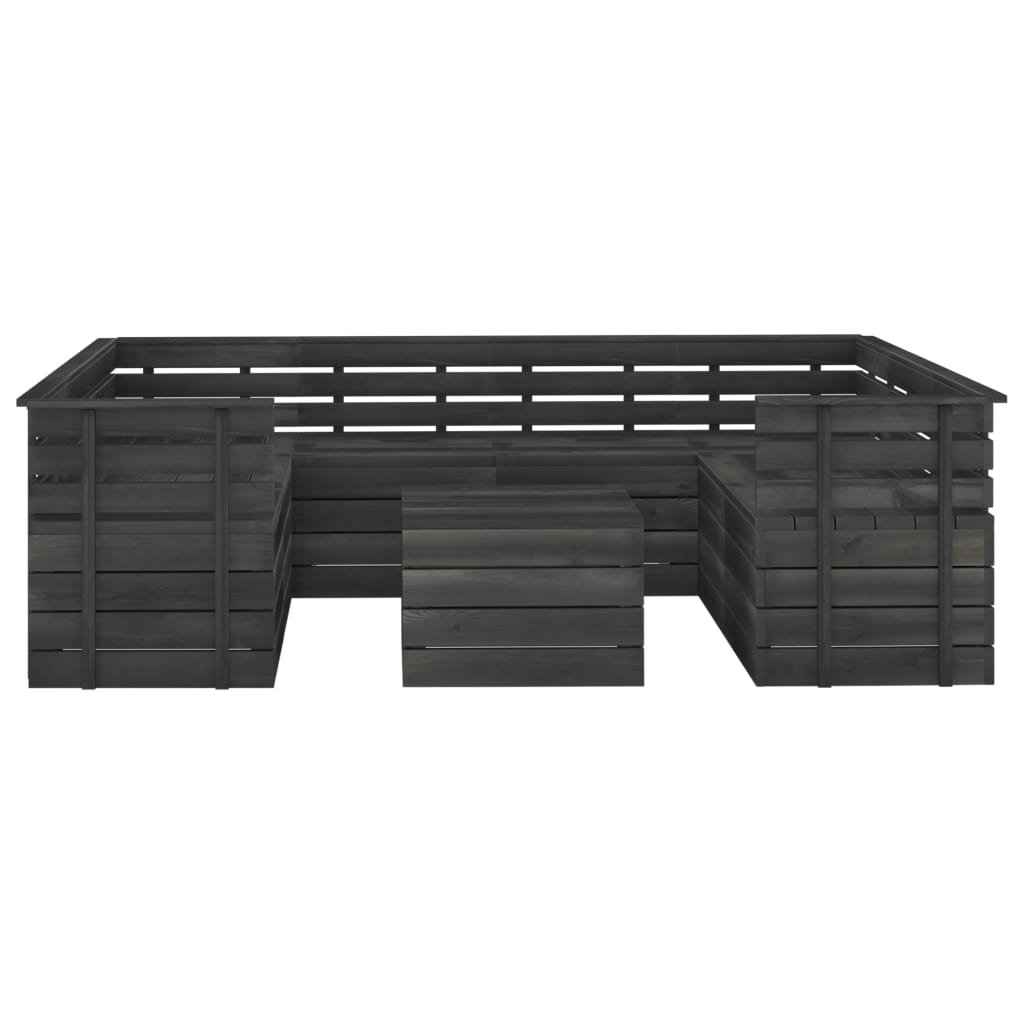 9-delige Loungeset met kussens pallet massief grenenhout