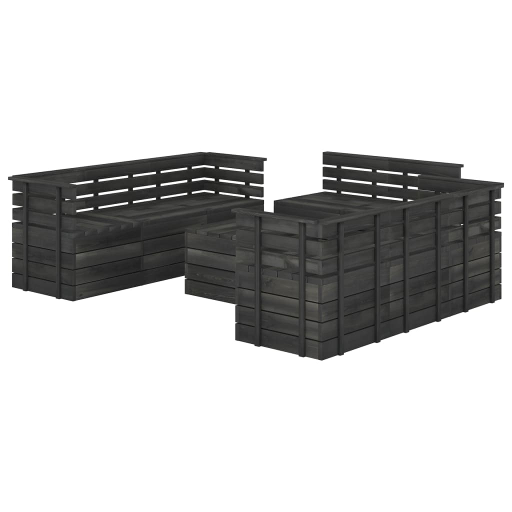 9-delige Loungeset met kussens pallet massief grenenhout