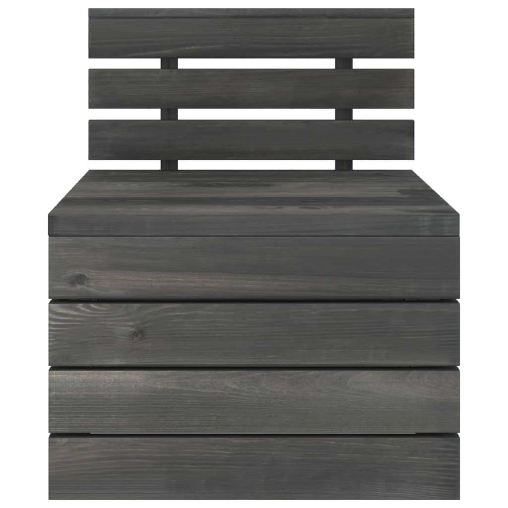 Ensemble de salon 8 pièces palette en bois de pin massif gris foncé