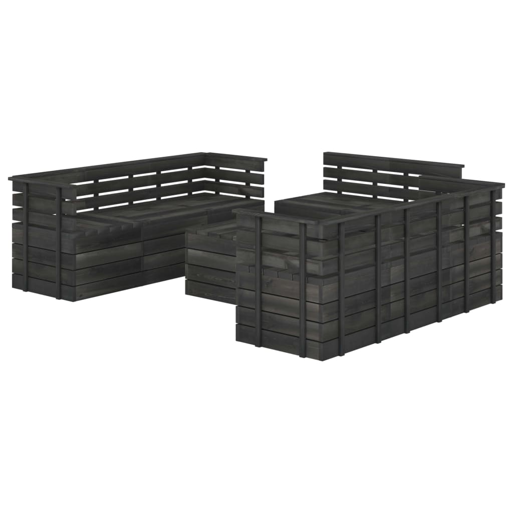 9-delige Loungeset met kussens pallet massief grenenhout