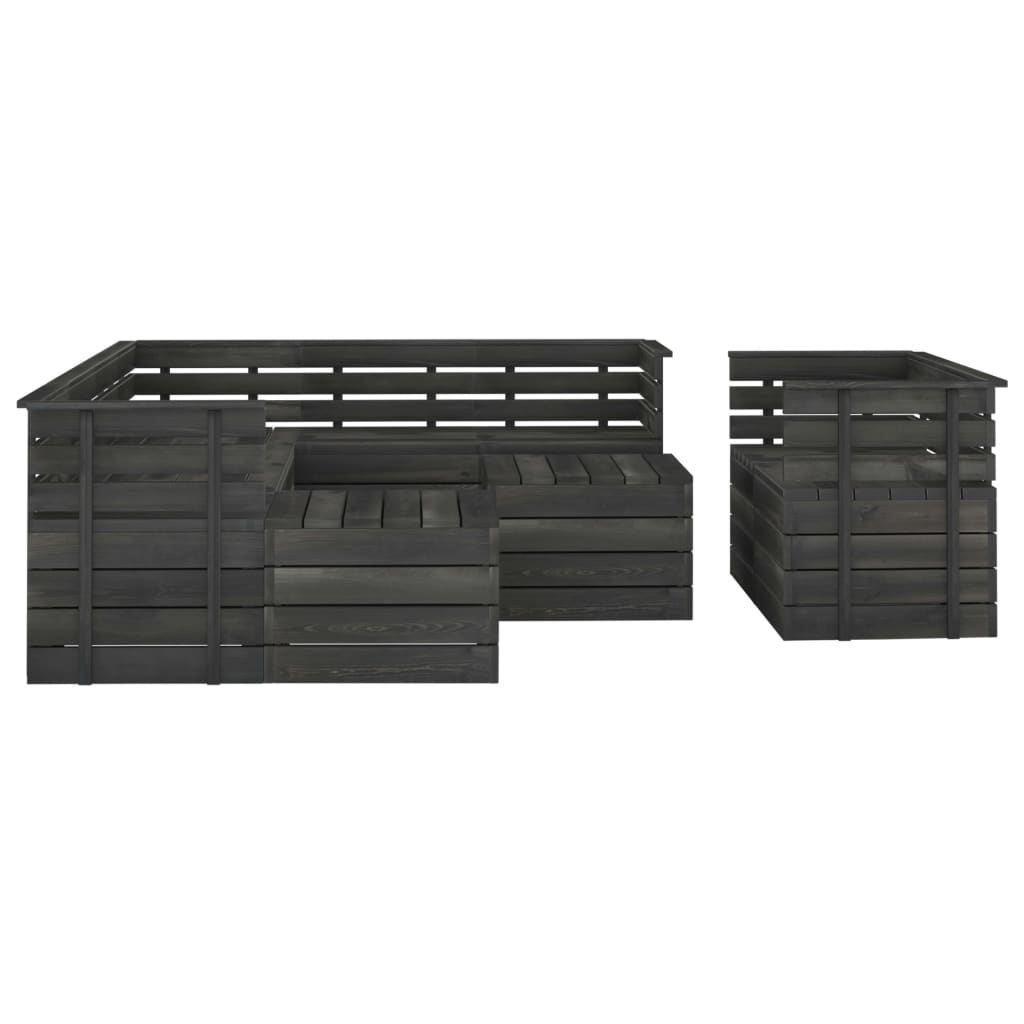 10-delige Loungeset met kussens pallet massief grenenhout