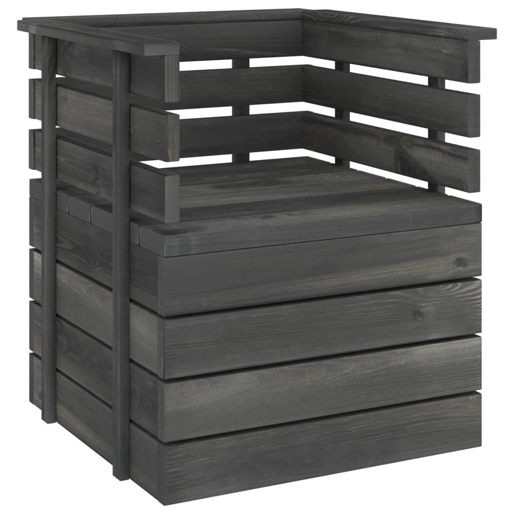 12-delige Loungeset pallet met kussens massief grenenhout