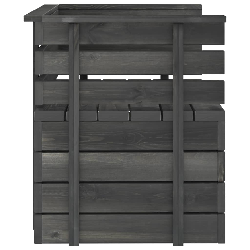 12-delige Loungeset pallet met kussens massief grenenhout