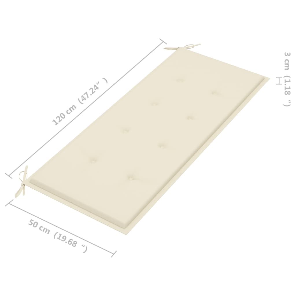 Tuinbank inklapbaar met kussen 118 cm bamboe