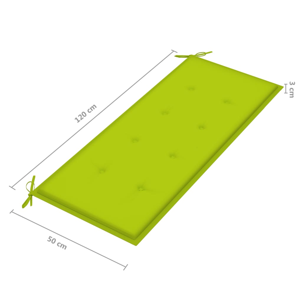 Tuinbank inklapbaar met kussen 118 cm bamboe