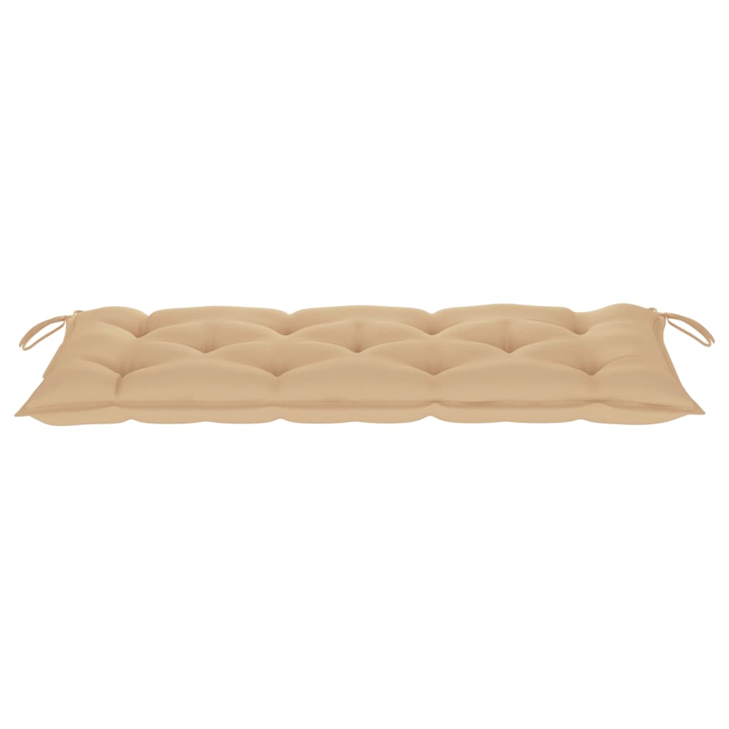 Banc de jardin pliant avec coussin 118 cm bambou