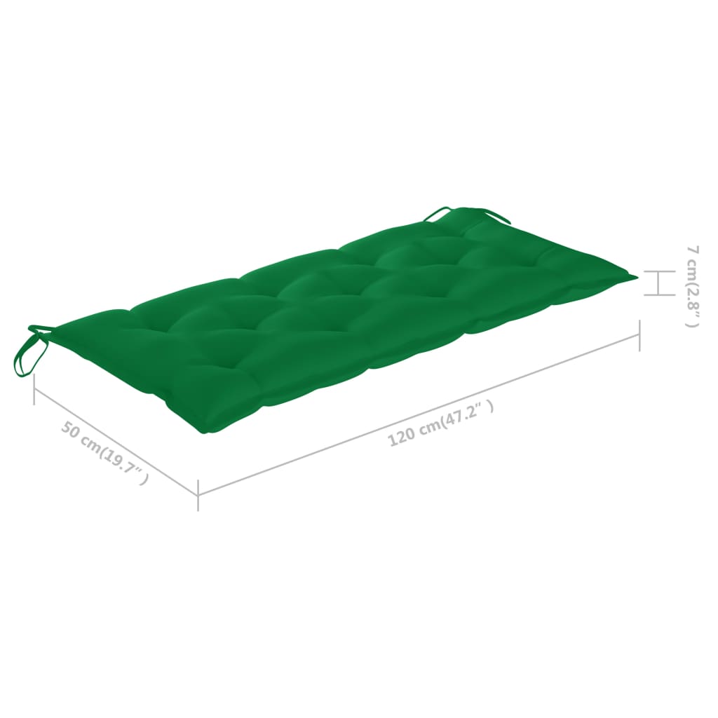 Banc de jardin pliant avec coussin 118 cm bambou