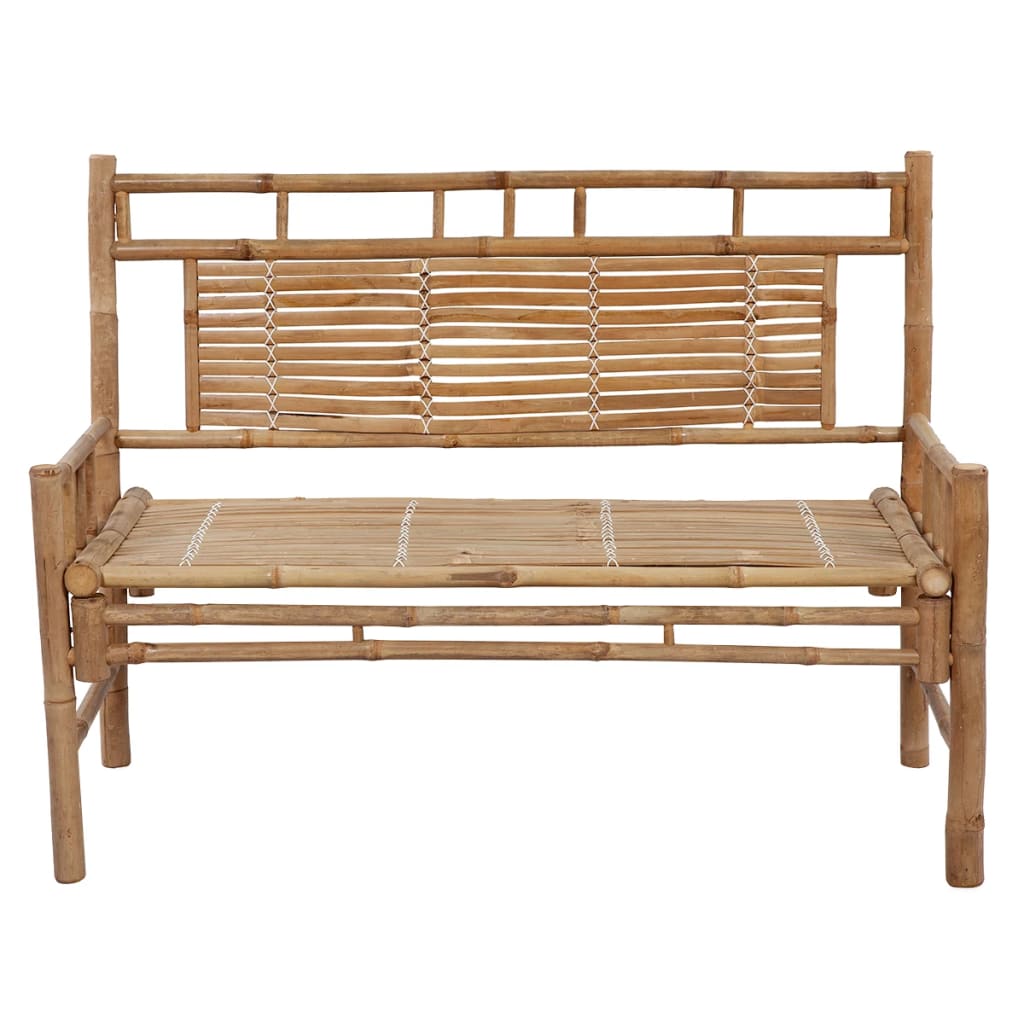 Banc de jardin avec coussin 120 cm bambou