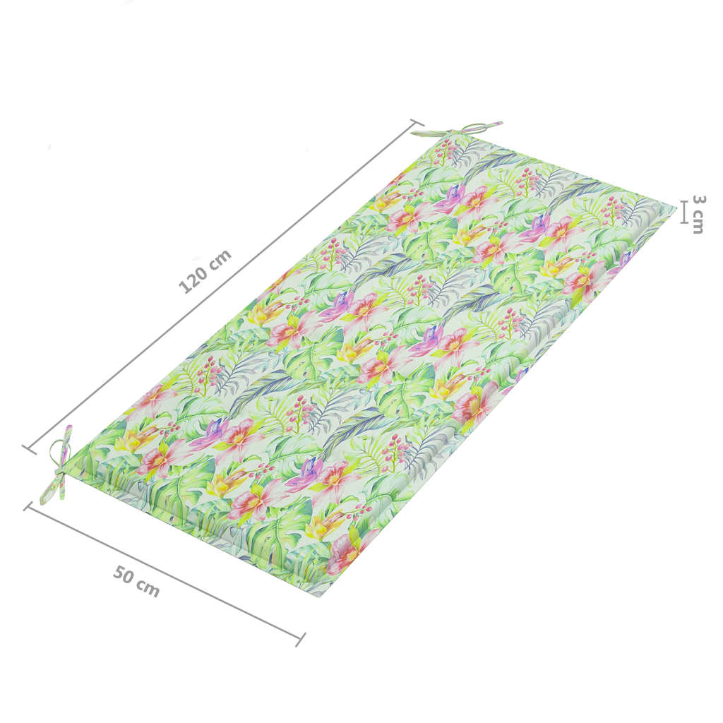 Tuinbank met kussen 120 cm bamboe