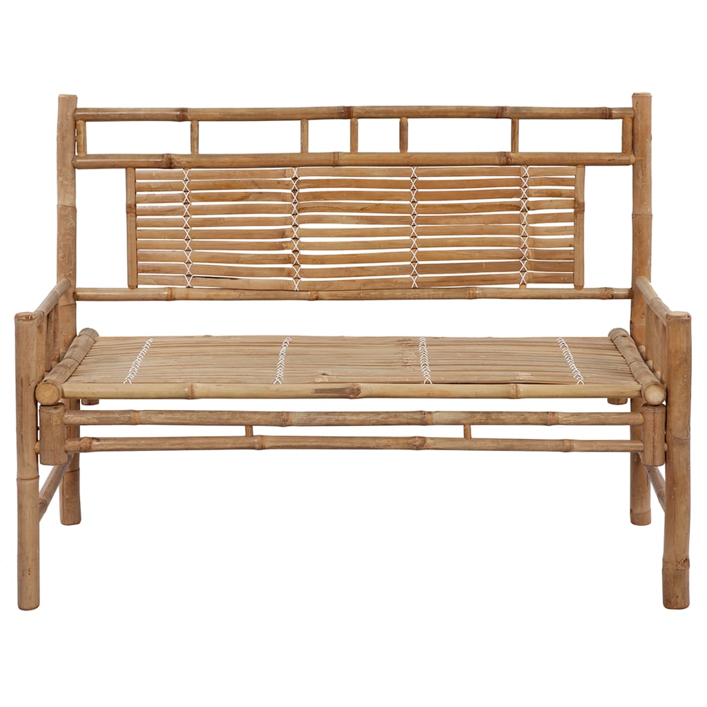 Banc de jardin avec coussin 120 cm bambou