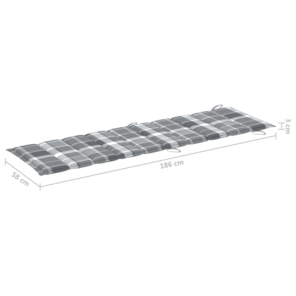 Bain de soleil avec coussin en bois d'acacia massif