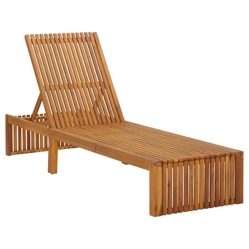 Bain de soleil avec coussin en bois d'acacia massif