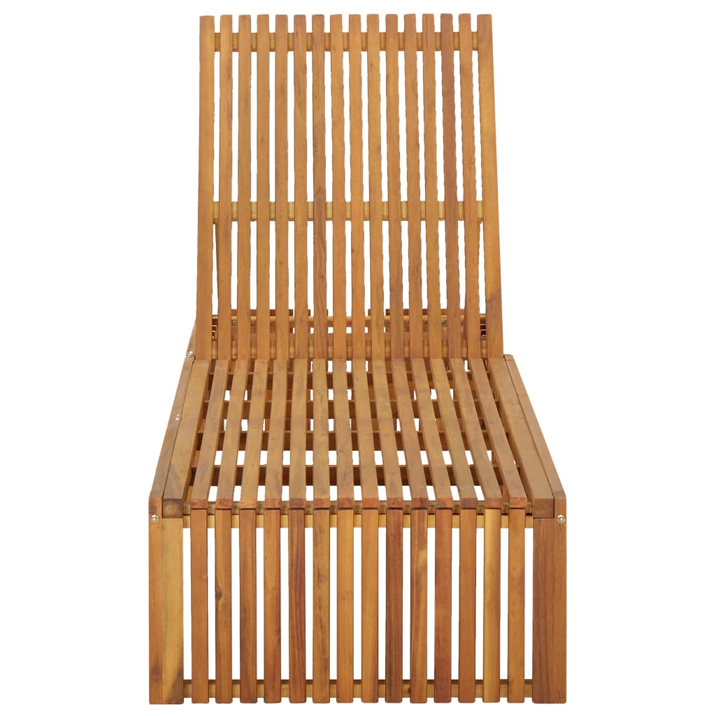 Bain de soleil avec coussin en bois d'acacia massif