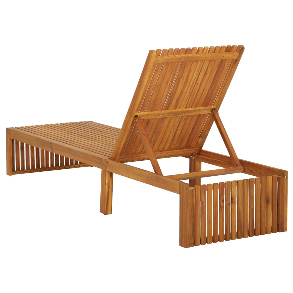 Bain de soleil avec coussin en bois d'acacia massif