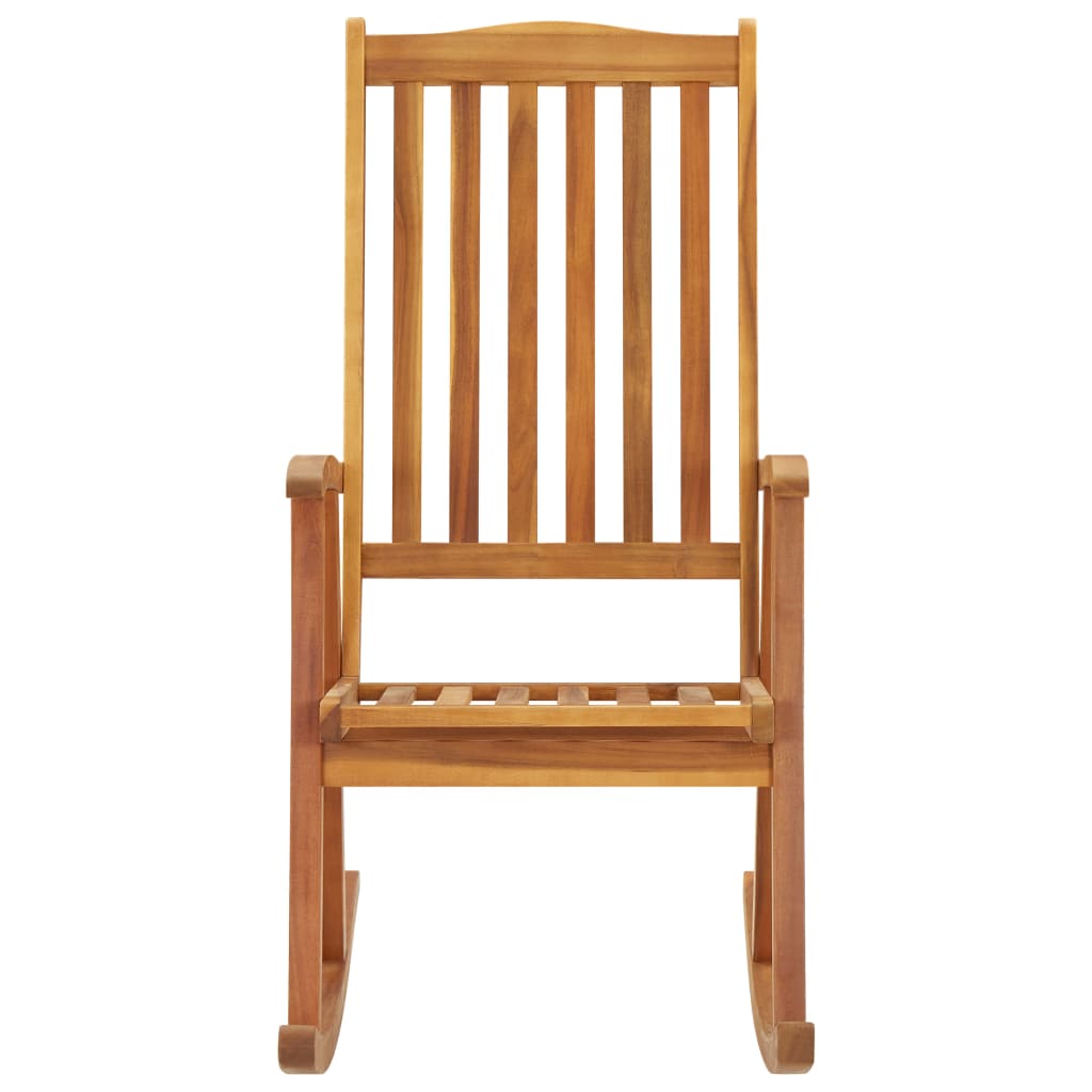 Rocking chair avec coussins en bois d'acacia massif