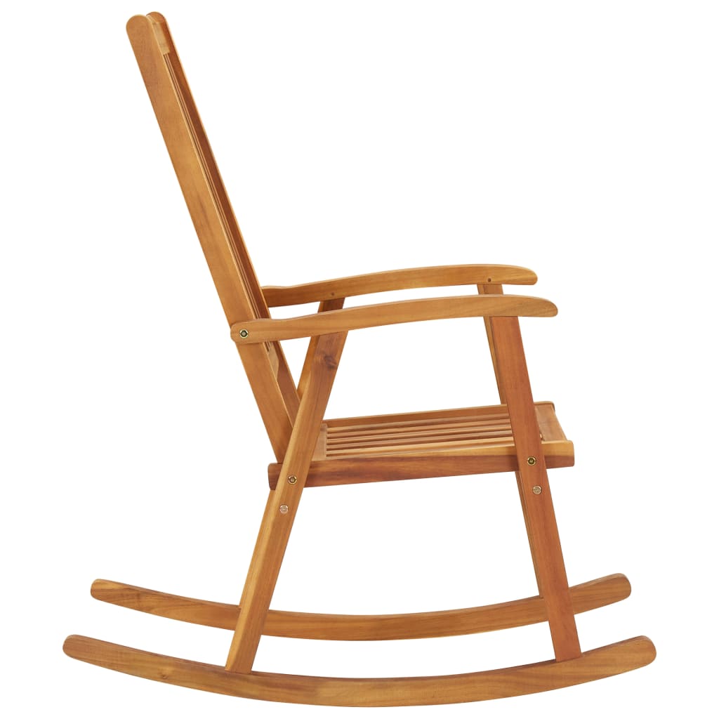 Rocking chair avec coussins en bois d'acacia massif