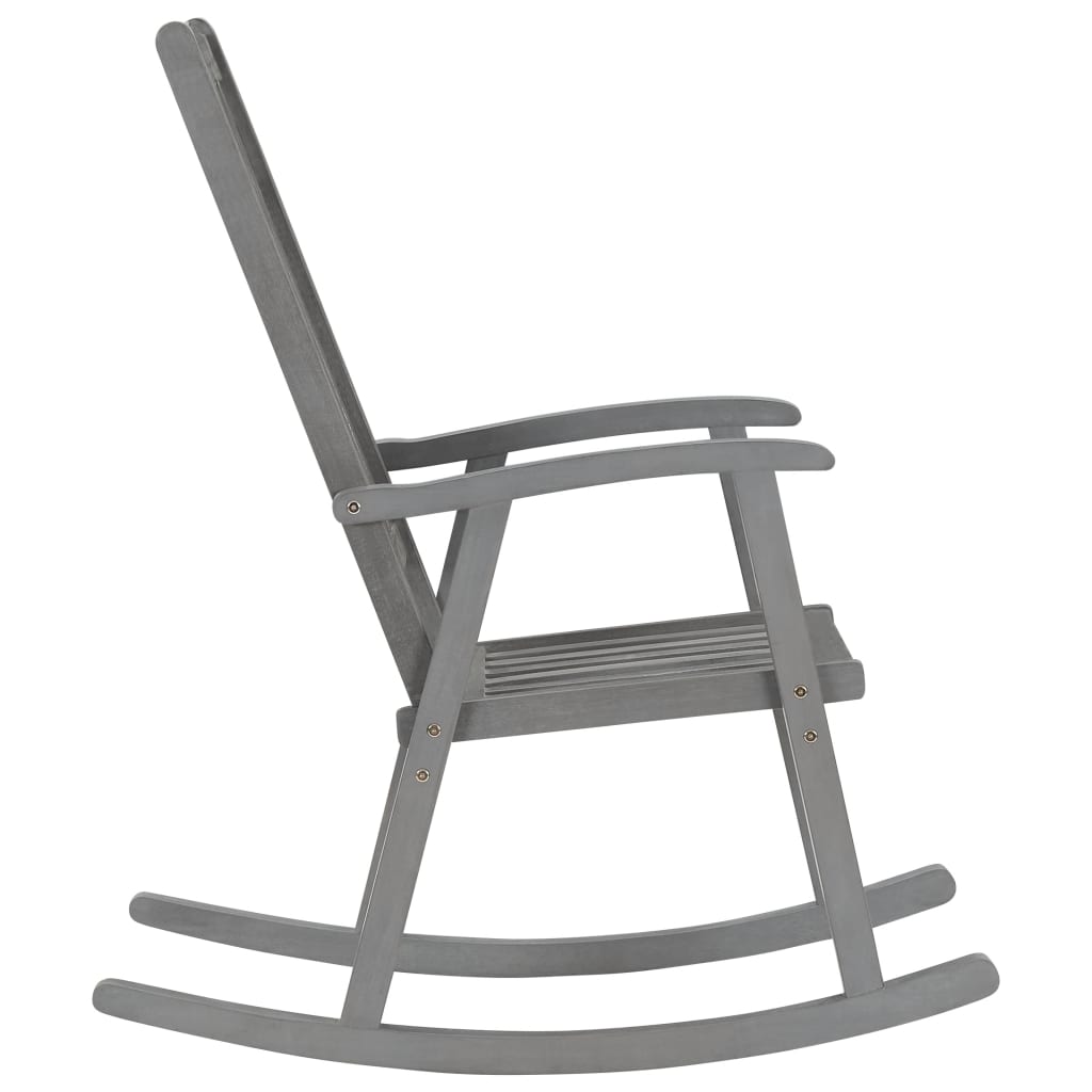 Rocking chair avec coussins en bois d'acacia massif