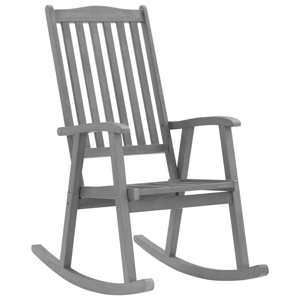 Rocking chair avec coussins en bois d'acacia massif