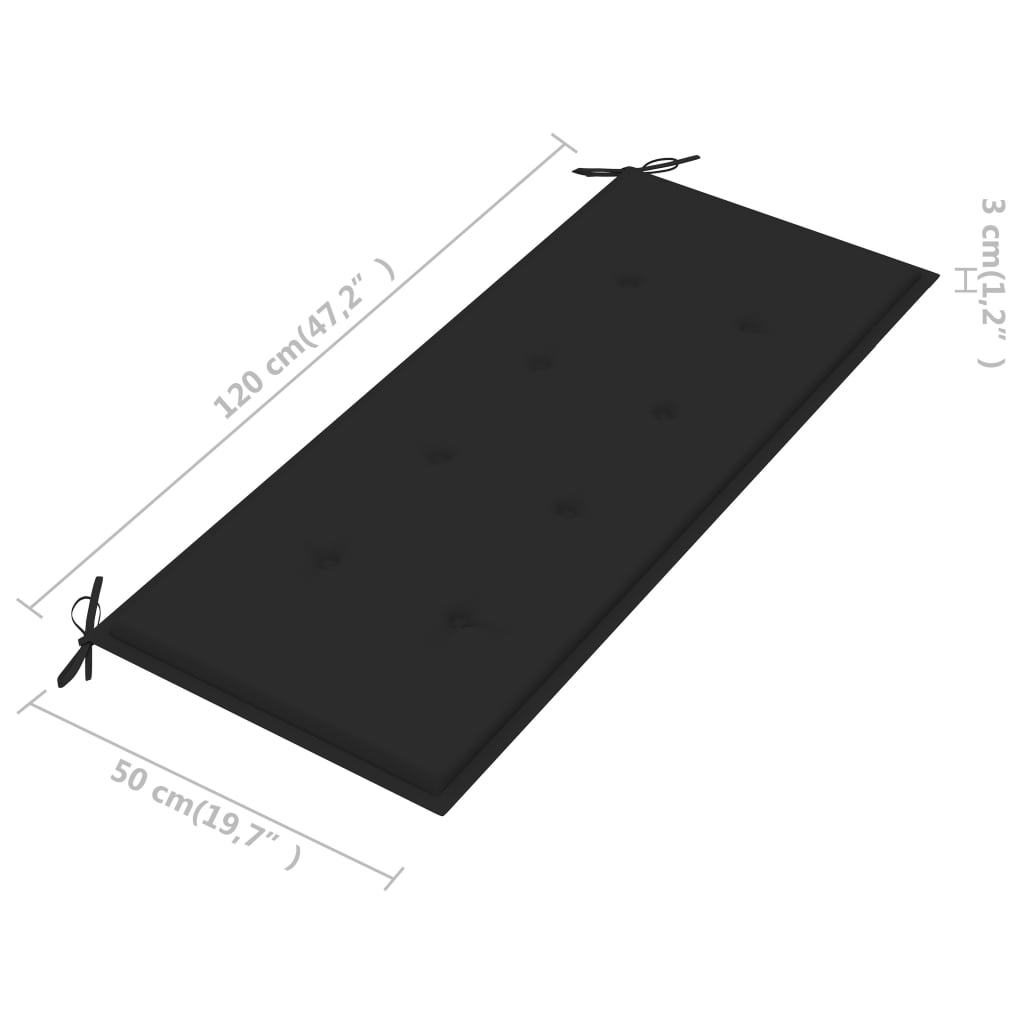 Tuinbank met kussen 120 cm massief acaciahout